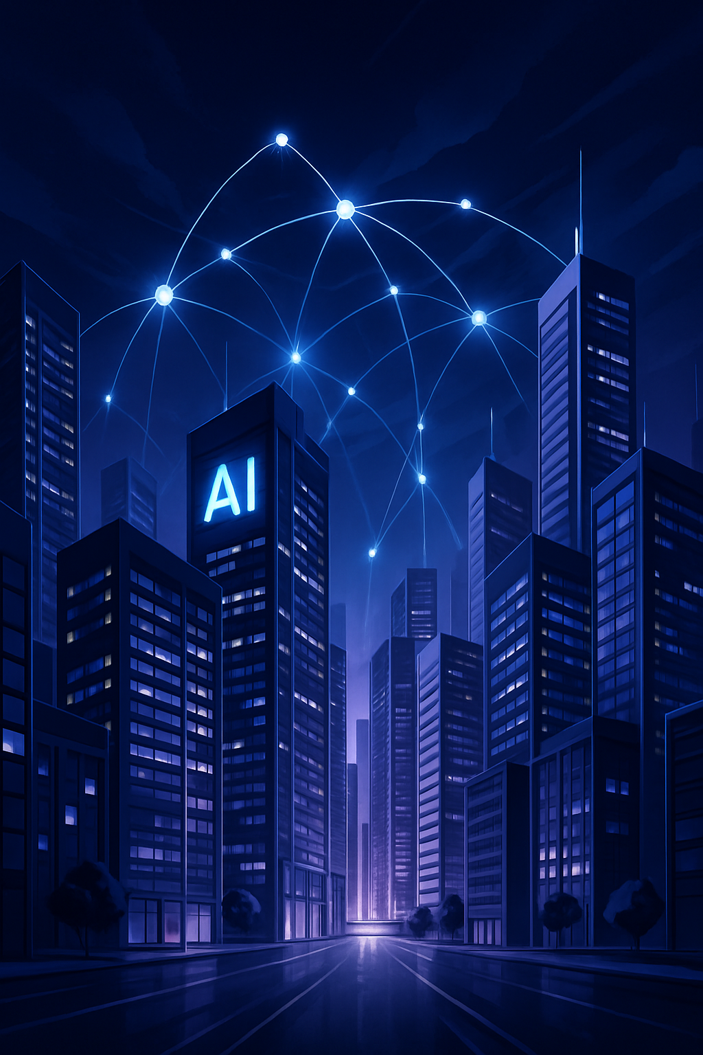 AI-powered futuristic city